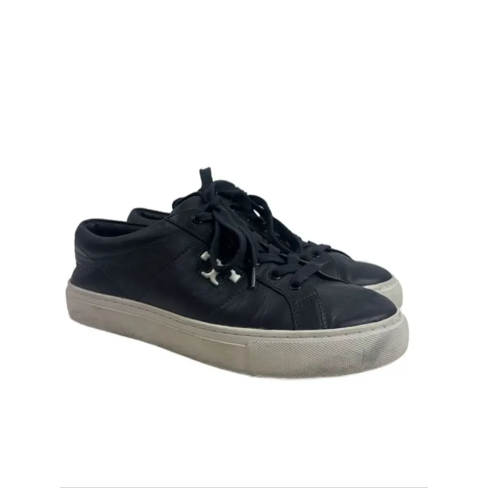 Tory Burch Amalia T-Logo Navy Blue Leather Low Top Women’s Sneakers